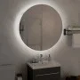 Bathroom cabinet with round mirror and LED lights, gray, 54x54x17.5 cm by vidaXL, bathroom vanities - Ref: Foro24-345589, Pri...