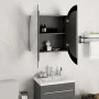 Bathroom cabinet with round mirror and LED lights, gray, 54x54x17.5 cm by vidaXL, bathroom vanities - Ref: Foro24-345589, Pri...