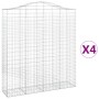 Gabion baskets 4 pcs arc shape iron 200x50x220/240 cm by vidaXL, Pots and planters - Ref: Foro24-3145768, Price: 615,88 €, Di...