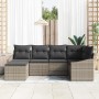 Conjunto de Comedor de Jardín con cojín 6 pcs Gris