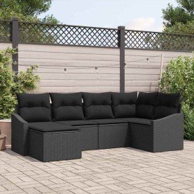 Conjunto de Comedor de Jardín con cojín 6 pcs Negro Conjunto de Comedor de Jardín con cojín 6 pcs Negro