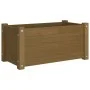 Jardinera de madera maciza de pino marrón miel 60x31x31 cm de vidaXL, Maceteros y jardineras - Ref: Foro24-810710, Precio: 42...