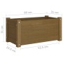 Honigbrauner Pflanzkasten aus massivem Kiefernholz, 60 x 31 x 31 cm von vidaXL, Töpfe und Pflanzgefäße - Ref: Foro24-810710, ...