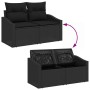 Conjunto de Comedor de Jardín con cojín 7 pcs Negro