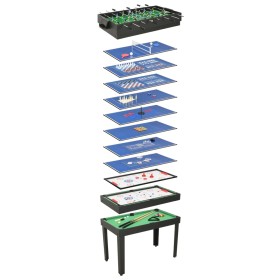 Mesa multijuegos 15 en 1 negro 121x61x82 cm