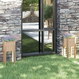 Jardineras 2 uds madera maciza de pino 31x31x70 cm de vidaXL, Maceteros y jardineras - Ref: Foro24-810780, Precio: 39,66 €, D...