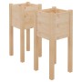 Jardineras 2 uds madera maciza de pino 31x31x70 cm de vidaXL, Maceteros y jardineras - Ref: Foro24-810780, Precio: 39,97 €, D...