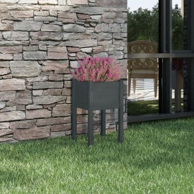 Pflanzgefäß aus massivem Kiefernholz grau 40x40x70 cm von vidaXL, Töpfe und Pflanzgefäße - Ref: Foro24-810793, Preis: 31,23 €...