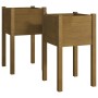 Pflanzgefäße, 2 Stück, massives honigbraunes Kiefernholz, 40 x 40 x 70 cm von vidaXL, Töpfe und Pflanzgefäße - Ref: Foro24-81...