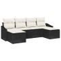 Conjunto de Comedor de Jardín con cojín 6 pcs Negro y crema