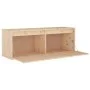 Massives Kiefernholz-Wandschrank 100x30x35 cm von vidaXL, Regale und Regale - Ref: Foro24-813465, Preis: 72,21 €, Rabatt: %