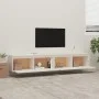 Armario de pared 2 uds madera maciza de pino blanco 100x30x35cm by vidaXL, Shelves and shelves - Ref: Foro24-813468, Price: 1...