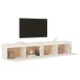 Armario de pared 2 uds madera maciza de pino blanco 100x30x35cm by vidaXL, Shelves and shelves - Ref: Foro24-813468, Price: 1...