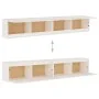 Armario de pared 2 uds madera maciza de pino blanco 100x30x35cm by vidaXL, Shelves and shelves - Ref: Foro24-813468, Price: 1...