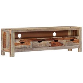 Mueble de TV madera maciza de acacia 130x30x40 cm