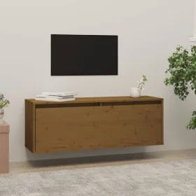 Massives Kiefernholz-Wandregal in Honigbraun 100x30x35 cm von vidaXL, Regale und Regale - Ref: Foro24-813471, Preis: 64,66 €,...