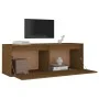 Massives Kiefernholz-Wandregal in Honigbraun 100x30x35 cm von vidaXL, Regale und Regale - Ref: Foro24-813471, Preis: 64,99 €,...