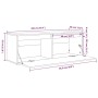 Armario de pared madera maciza de pino marrón miel 100x30x35 cm