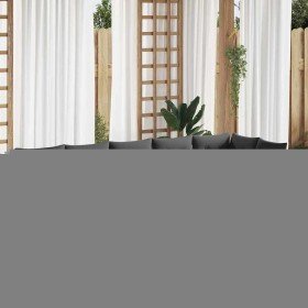 Conjunto de Comedor de Jardín con cojín 7 pcs Gris