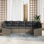 Conjunto de Comedor de Jardín con cojín 7 pcs Gris
