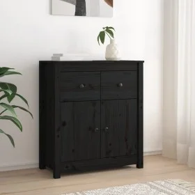 Solid black pine wood sideboard 70x35x80 cm by vidaXL, Sideboards - Ref: Foro24-813753, Price: 139,15 €, Discount: %