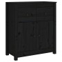 Sideboard aus massivem schwarzem Kiefernholz, 70 x 35 x 80 cm von vidaXL, Sideboards - Ref: Foro24-813753, Preis: 141,44 €, R...