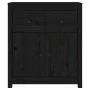 Sideboard aus massivem schwarzem Kiefernholz, 70 x 35 x 80 cm von vidaXL, Sideboards - Ref: Foro24-813753, Preis: 139,15 €, R...
