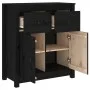 Sideboard aus massivem schwarzem Kiefernholz, 70 x 35 x 80 cm von vidaXL, Sideboards - Ref: Foro24-813753, Preis: 139,15 €, R...