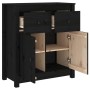 Solid black pine wood sideboard 70x35x80 cm by vidaXL, Sideboards - Ref: Foro24-813753, Price: 141,21 €, Discount: %