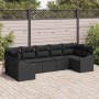 Conjunto de Comedor de Jardín con cojín 7 pcs Negro