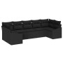 Conjunto de Comedor de Jardín con cojín 7 pcs Negro