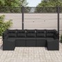 Conjunto de Comedor de Jardín con cojín 7 pcs Negro