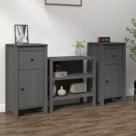 Display cabinets 2 units solid pine wood gray 40x35x80 cm by vidaXL, Sideboards - Ref: Foro24-813759, Price: 87,50 €, Discoun...