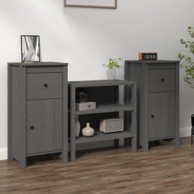 Sideboards 2 Stk. massives Kiefernholz grau 40x35x80 cm von vidaXL, Sideboards - Ref: Foro24-813759, Preis: 87,50 €, Rabatt: %