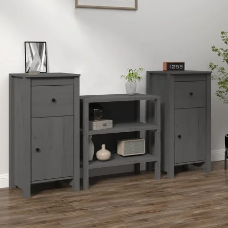 Sideboards 2 Stk. massives Kiefernholz grau 40x35x80 cm von vidaXL, Sideboards - Ref: Foro24-813759, Preis: 87,50 €, Rabatt: %