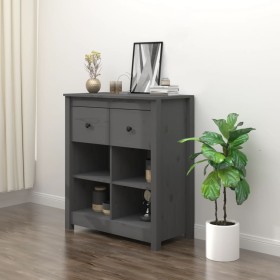 Sideboard aus massivem grauem Kiefernholz, 70 x 35 x 80 cm von vidaXL, Sideboards - Ref: Foro24-813766, Preis: 78,05 €, Rabat...