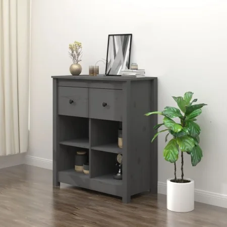 Solid gray pine wood sideboard 70x35x80 cm by vidaXL, Sideboards - Ref: Foro24-813766, Price: 77,22 €, Discount: %