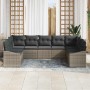 Conjunto de Comedor de Jardín con cojín 9 pcs Gris