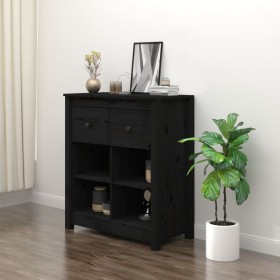 Solid black pine wood sideboard 70x35x80 cm by vidaXL, Sideboards - Ref: Foro24-813768, Price: 65,62 €, Discount: %
