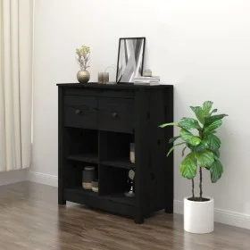 Solid black pine wood sideboard 70x35x80 cm by vidaXL, Sideboards - Ref: Foro24-813768, Price: 65,62 €, Discount: %