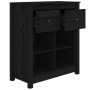 Solid black pine wood sideboard 70x35x80 cm by vidaXL, Sideboards - Ref: Foro24-813768, Price: 65,62 €, Discount: %