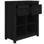 Solid black pine wood sideboard 70x35x80 cm by vidaXL, Sideboards - Ref: Foro24-813768, Price: 65,62 €, Discount: %