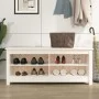 Schuhbank aus massivem weißem Kiefernholz 110x38x45,5 cm von vidaXL, Schuhregale und Schuhorganisatoren - Ref: Foro24-813775,...