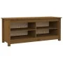 Shoe bench solid honey brown pine wood 110x38x45.5 cm by vidaXL, Shoe racks and shoe organizers - Ref: Foro24-813777, Price: ...