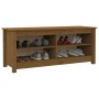 Shoe bench solid honey brown pine wood 110x38x45.5 cm by vidaXL, Shoe racks and shoe organizers - Ref: Foro24-813777, Price: ...