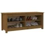 Shoe bench solid honey brown pine wood 110x38x45.5 cm by vidaXL, Shoe racks and shoe organizers - Ref: Foro24-813777, Price: ...