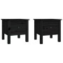 Side table 2 pcs of solid black pine wood 40x40x39 cm by vidaXL, Side tables - Ref: Foro24-813793, Price: 45,12 €, Discount: %