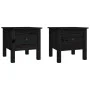 Side table 2 pcs of solid black pine wood 40x40x39 cm by vidaXL, Side tables - Ref: Foro24-813793, Price: 45,12 €, Discount: %