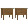 Beistelltisch 2 Stk. massives Kiefernholz honigbraun 50x50x49 cm von vidaXL, Seitentische - Ref: Foro24-813801, Preis: 60,16 ...