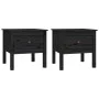 Side table 2 pcs of solid black pine wood 50x50x49 cm by vidaXL, Side tables - Ref: Foro24-813803, Price: 60,16 €, Discount: %